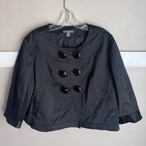 Apt. 9 Black Double-Breasted Cropped Blazer